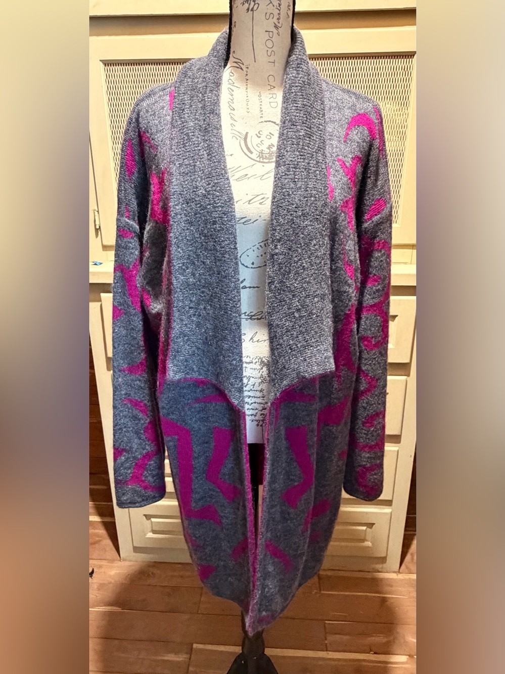 VTG Escada Margaretha Ley 75% Mohair Open Cardigan Coat